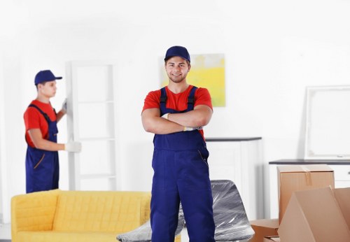 PPE and lifting equipment used by a moving team