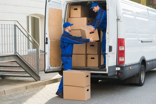 Removal van prepared for a local move in Chessington