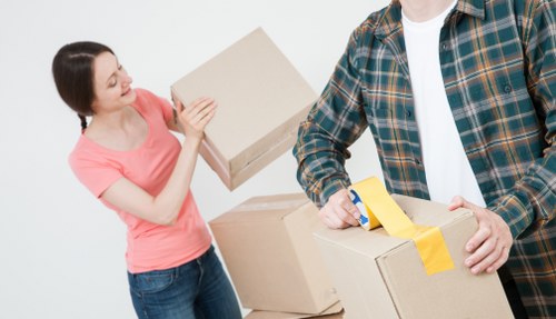Local removals van preparing for a Chessington home move