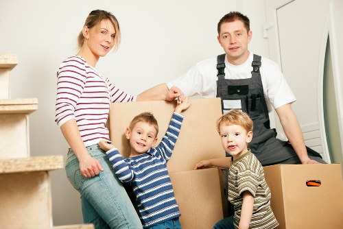 Professional movers handling flat removals in Chessington