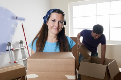 Careful loading of household furniture into a removal van