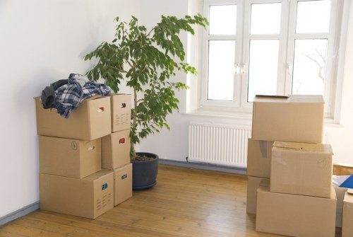 Careful loading of household items for a flat removal